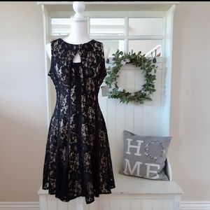 Plus size Lace Fit and Flare Dress